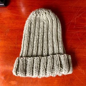 light green knit beanie winter hat